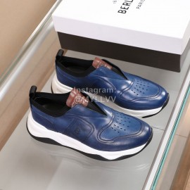 Berluti New Calf Leather Thick Soled Sneakers For Men Blue