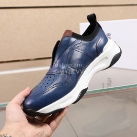 Berluti New Calf Leather Thick Soled Sneakers For Men Blue
