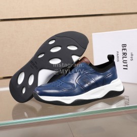 Berluti New Calf Leather Thick Soled Sneakers For Men Blue