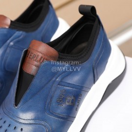 Berluti New Calf Leather Thick Soled Sneakers For Men Blue