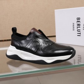 Berluti New Calf Leather Thick Soled Sneakers For Men Black