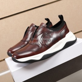 Berluti Calf Leather Thick Soled Sneakers For Men Brown