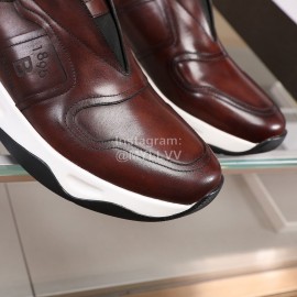 Berluti Calf Leather Thick Soled Sneakers For Men Brown