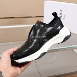 Berluti Calf Leather Thick Soled Sneakers For Men Black
