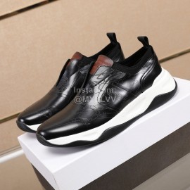 Berluti Printed Calf Leather Thick Soled Sneakers For Men Black
