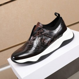 Berluti Printed Calf Leather Thick Soled Sneakers For Men Brown