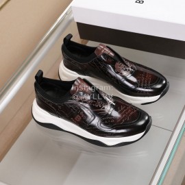 Berluti Printed Calf Leather Thick Soled Sneakers For Men Brown