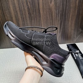 Berluti Shadow Knitted Leather Sneakers For Men Black