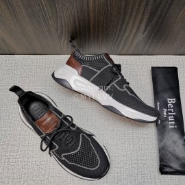 Berluti Shadow Knitted Leather Sneakers For Men 