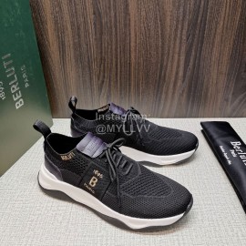 Berluti Shadow Knitted Leather Black Sneakers For Men 