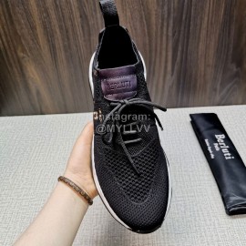 Berluti Shadow Knitted Leather Black Sneakers For Men 