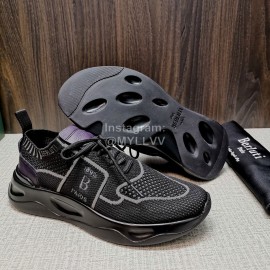 Berluti Shadow Knitted Leather Sneakers For Men Gray