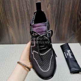 Berluti Shadow Knitted Leather Sneakers For Men Gray