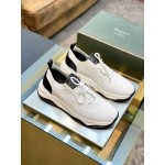 Berluti Shadow Light Knitted Leather Sneakers For Men White