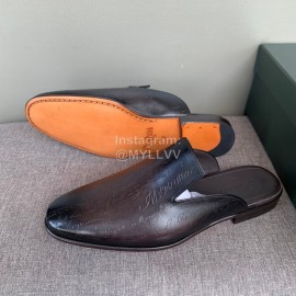 Berluti Printed Venezia Schritto Cowhide Casual Scandals For Men Black