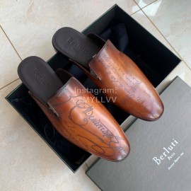 Berluti Printed Venezia Schritto Cowhide Casual Scandals For Men Coffee