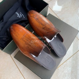 Berluti Printed Venezia Schritto Cowhide Casual Scandals For Men Coffee