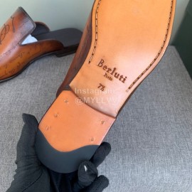 Berluti Printed Venezia Schritto Cowhide Casual Scandals For Men Coffee