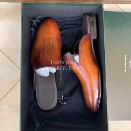 Berluti Printed Venezia Schritto Cowhide Casual Scandals For Men Coffee