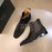Berluti Autumn Winter Calf Leather Velvet Boots For Men Dark Gray