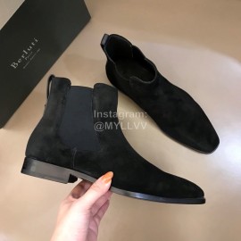Berluti Autumn Winter Calf Leather Velvet Boots For Men Black