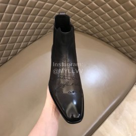 Berluti Autumn Winter Calf Leather Boots For Men Dark Gray