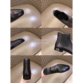 Berluti Autumn Winter Calf Leather Boots For Men Dark Gray