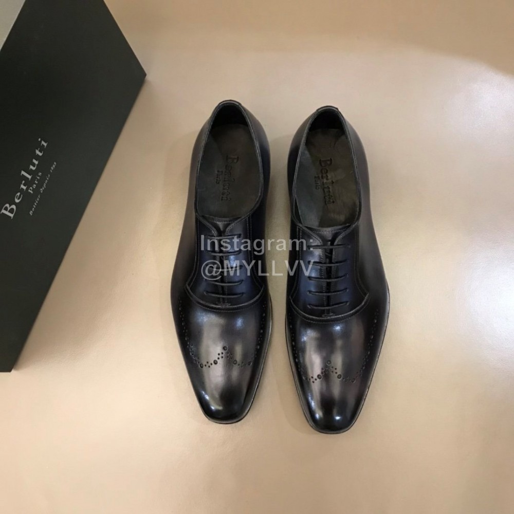Berluti Cowhide Business Lace Up Leather Shoes For Men