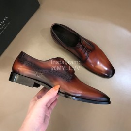 Berluti Cowhide Lace Up Business Leather Shoes For Men Brown
