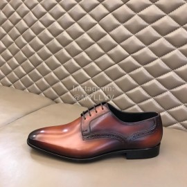 Berluti Cowhide Lace Up Business Leather Shoes For Men Brown