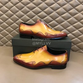 Berluti Cowhide Lace Up Business Leather Shoes For Men Yellow