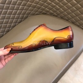 Berluti Cowhide Lace Up Business Leather Shoes For Men Yellow