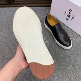 Berluti Fashion Printed Leather Casual Shoes For Men Black
