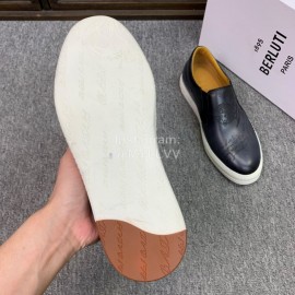 Berluti Fashion Printed Leather Casual Shoes For Men Gray