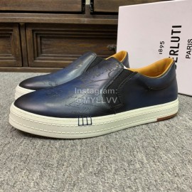 Berluti Fashion Printed Leather Casual Shoes For Men 