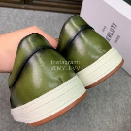 Berluti Fashion Printed Leather Casual Shoes For Men Green