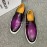 Berluti Fashion Printed Leather Casual Shoes For Men Purple