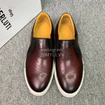 Berluti Fashion Printed Leather Casual Shoes For Men Coffee
