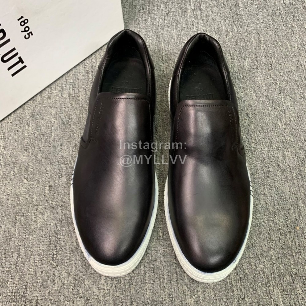 Berluti Fashion Leather Casual Shoes For Men Black