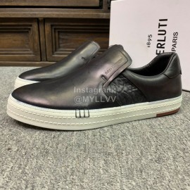 Berluti Fashion Leather Casual Shoes For Men Black