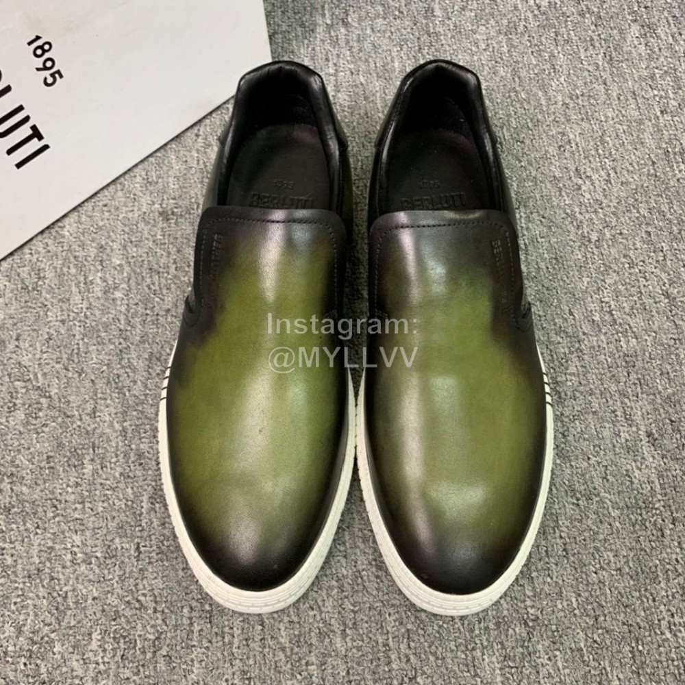 Berluti Fashion Leather Casual Shoes For Men Green