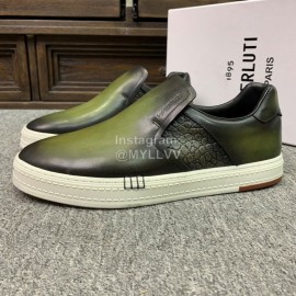Berluti Fashion Leather Casual Shoes For Men Green