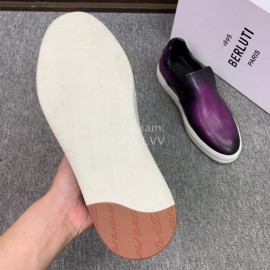 Berluti Fashion Leather Casual Shoes For Men Purple