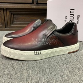 Berluti Fashion Leather Casual Shoes For Men Brown
