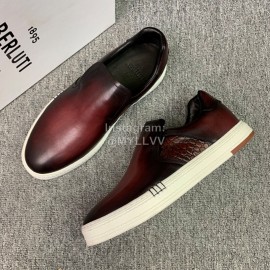 Berluti Fashion Leather Casual Shoes For Men Brown