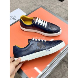 Berluti Stellar Casual Leather Shoes For Men Navy
