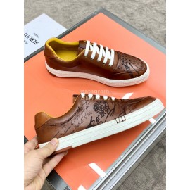 Berluti Stellar Casual Leather Shoes For Men Brown