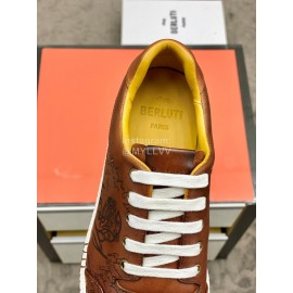 Berluti Stellar Casual Leather Shoes For Men Brown