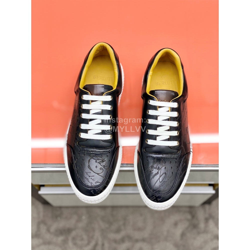 Berluti Stellar Casual Leather Shoes For Men Black