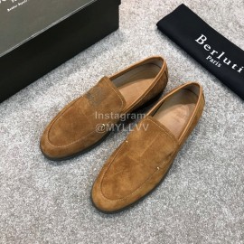 Berluti New Cowhide Velvet Business Leather Shoes For Men Brown